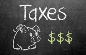2019 Federal and CA tax info, by a2zCFO.com - Fast tax facts for 2020 Federal and CA tax information Rolf Neuweiler, A2ZCFO (image: "chalk board piggy bank")