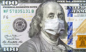 (Benjamin-Franklin-on-a-dollar-bill-wearing-a-mask) Covid-19_business-owners-need-to-change-financial-budget-and-business-plan Rolf Neuweiler, A2ZCFO.